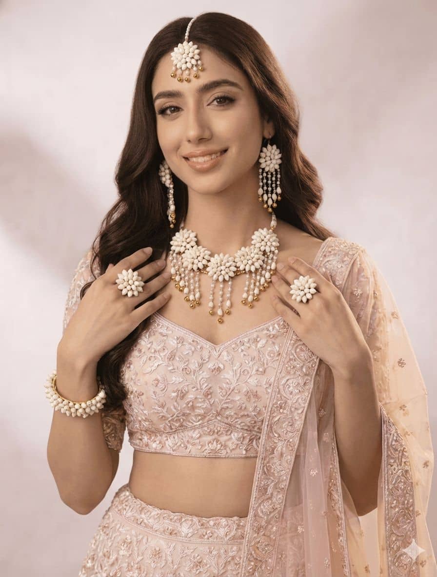 Handcrafted Aqua Blue Jhumka for Navratri Celebration