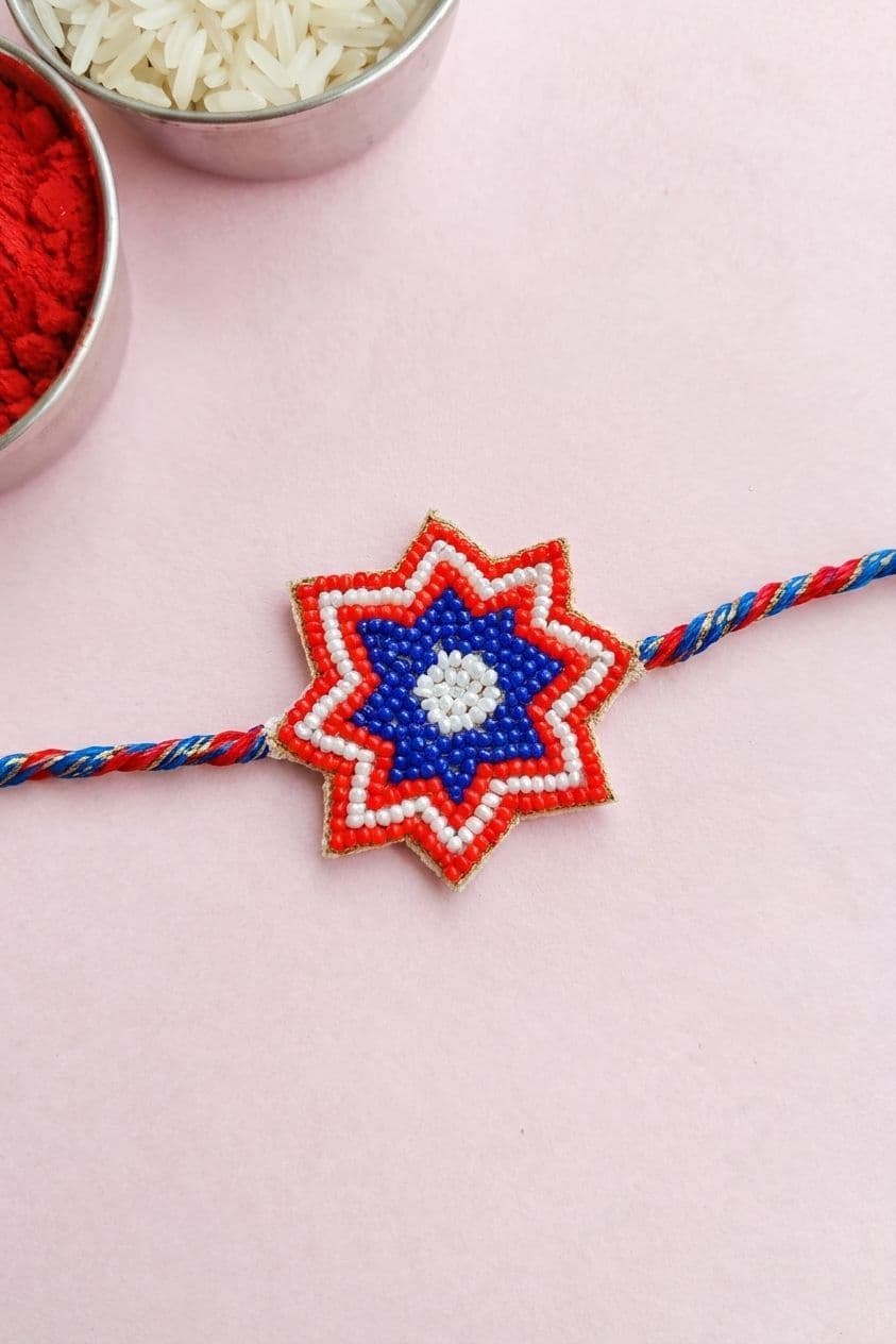 Handmade Multicolor Beaded Captain America Kids Rakhi - Gift for Brother