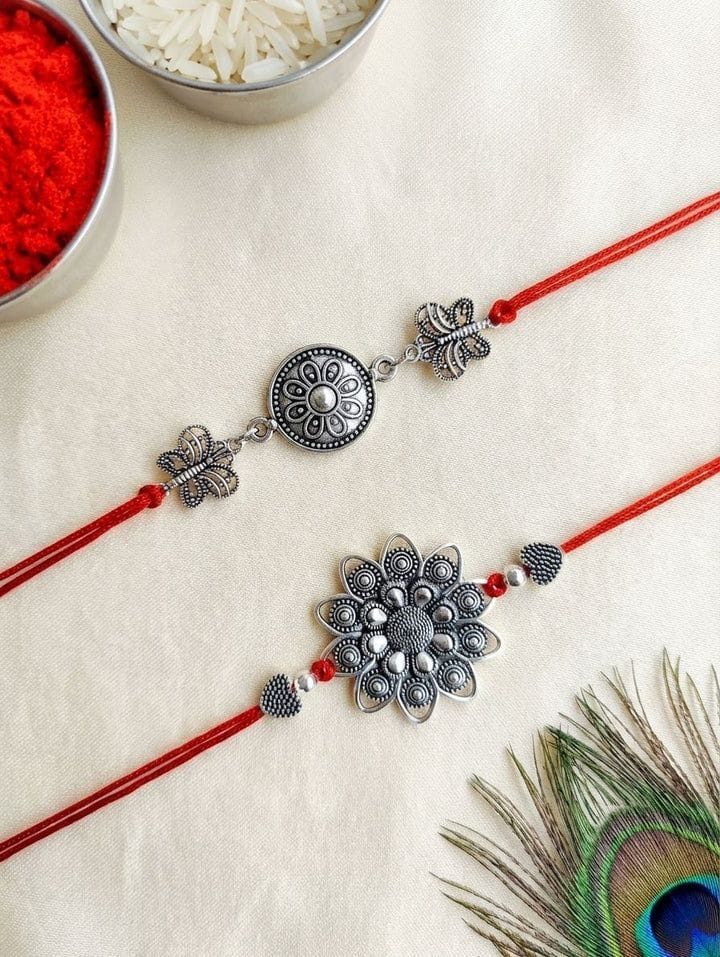 Brotherly Bond - Oxidised Silver Rakhi for the Perfect Celebration