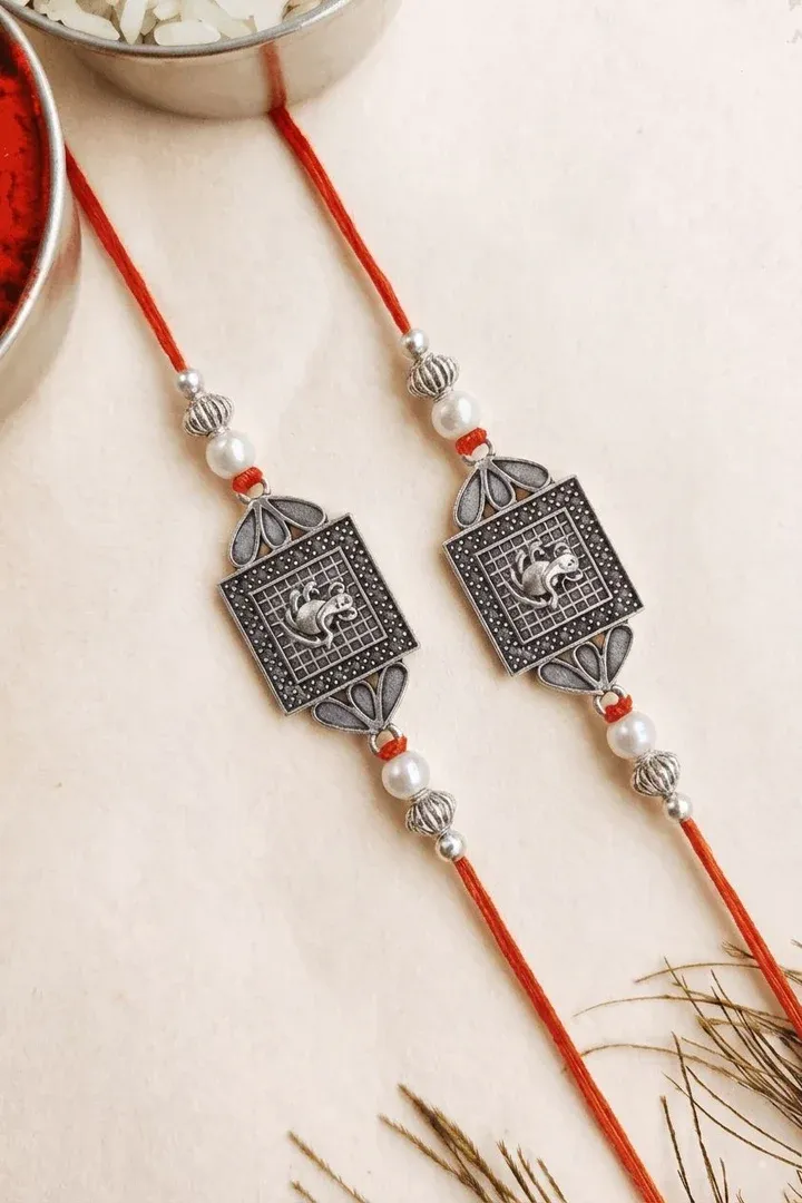 Brother's Delight: Oxidised Silver Rakhi Collection